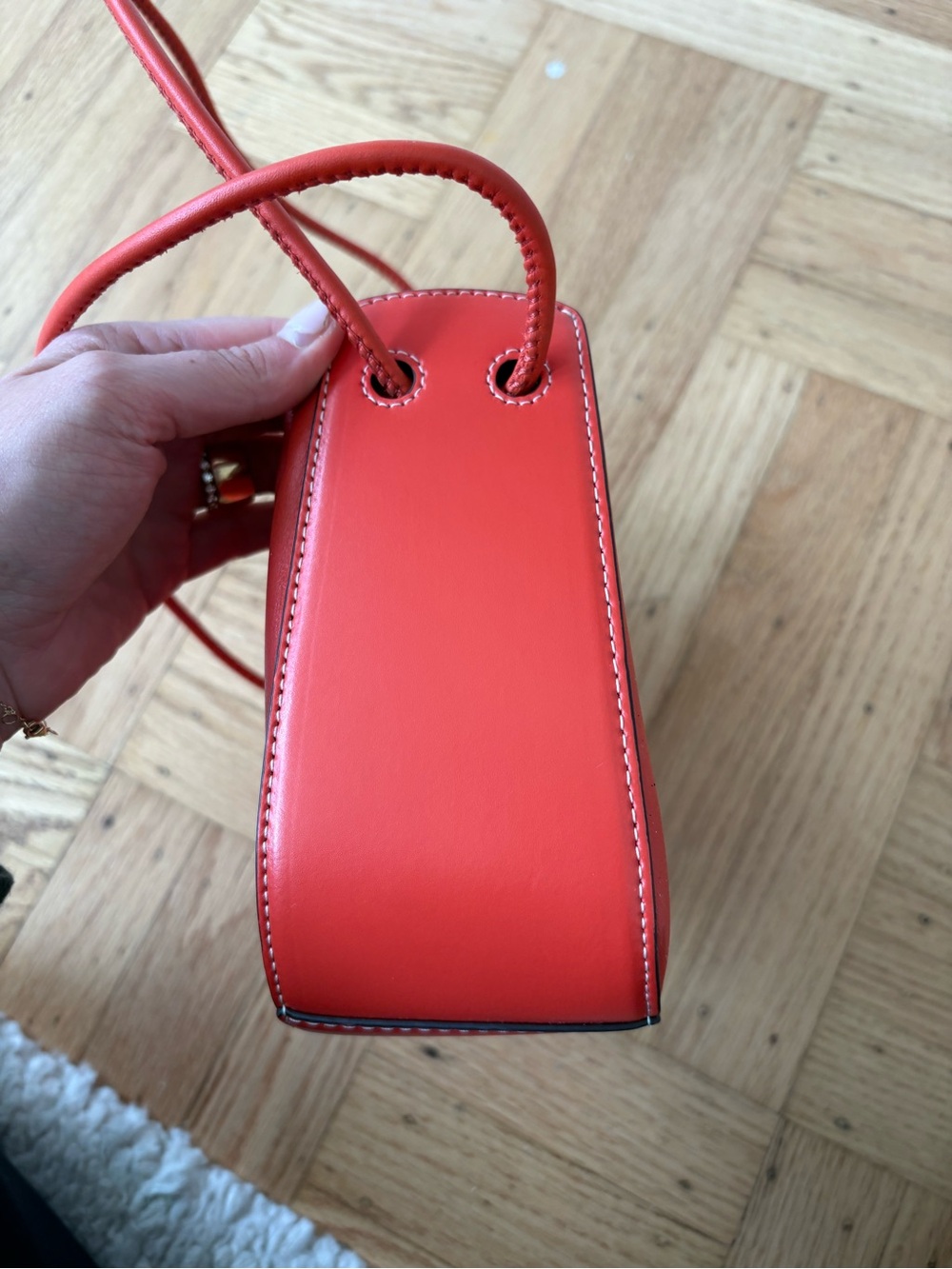 Staud Kiki blood orange red Ruched Crossbody Bag - Picture 7 of 11